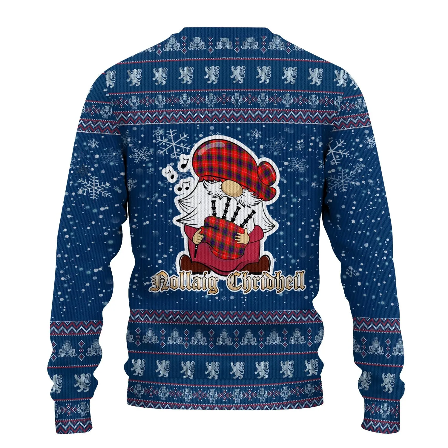 Abernethy Clan Christmas Family Ugly Sweater with Funny Gnome Playing Bagpipes