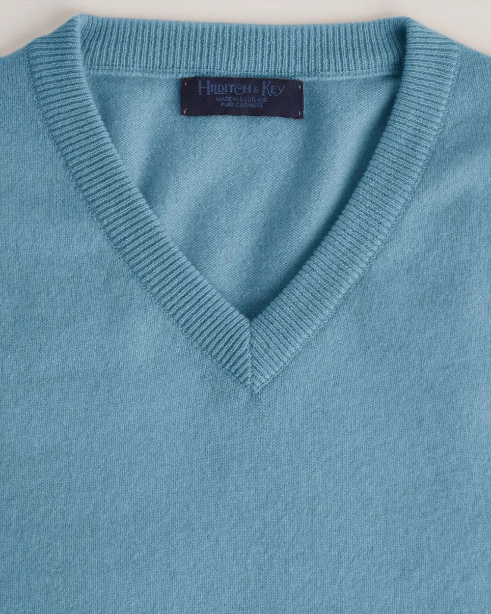 Adonis Blue V-Neck Cashmere Sweater