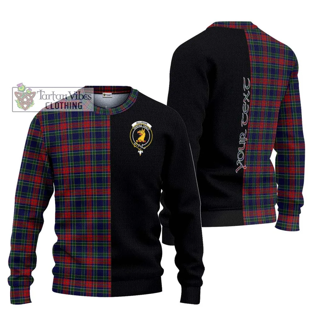 Allison Red Tartan Ugly Sweater with Family Crest and Half Of Me Style