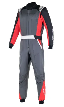 ALPINESTARS 3352722_1436_56 ATOM Race suit, FIA 8856-2018, anthracite/black/red, Size 56