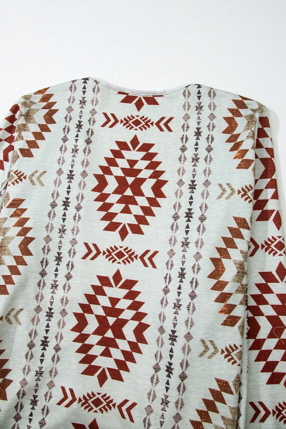 Aztec Open Front Long Cardigan