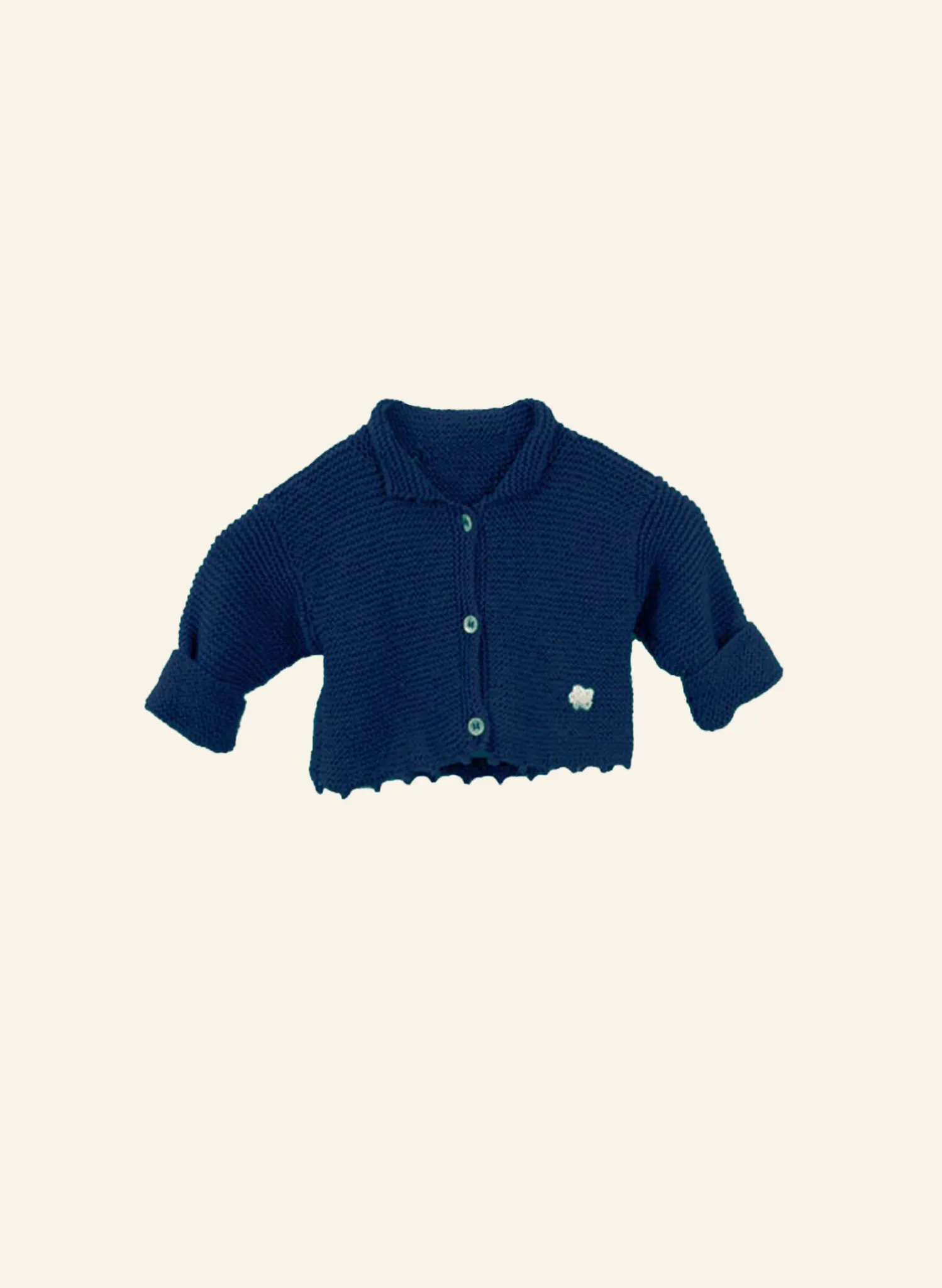 Baby Scalloped Cardigan - Navy