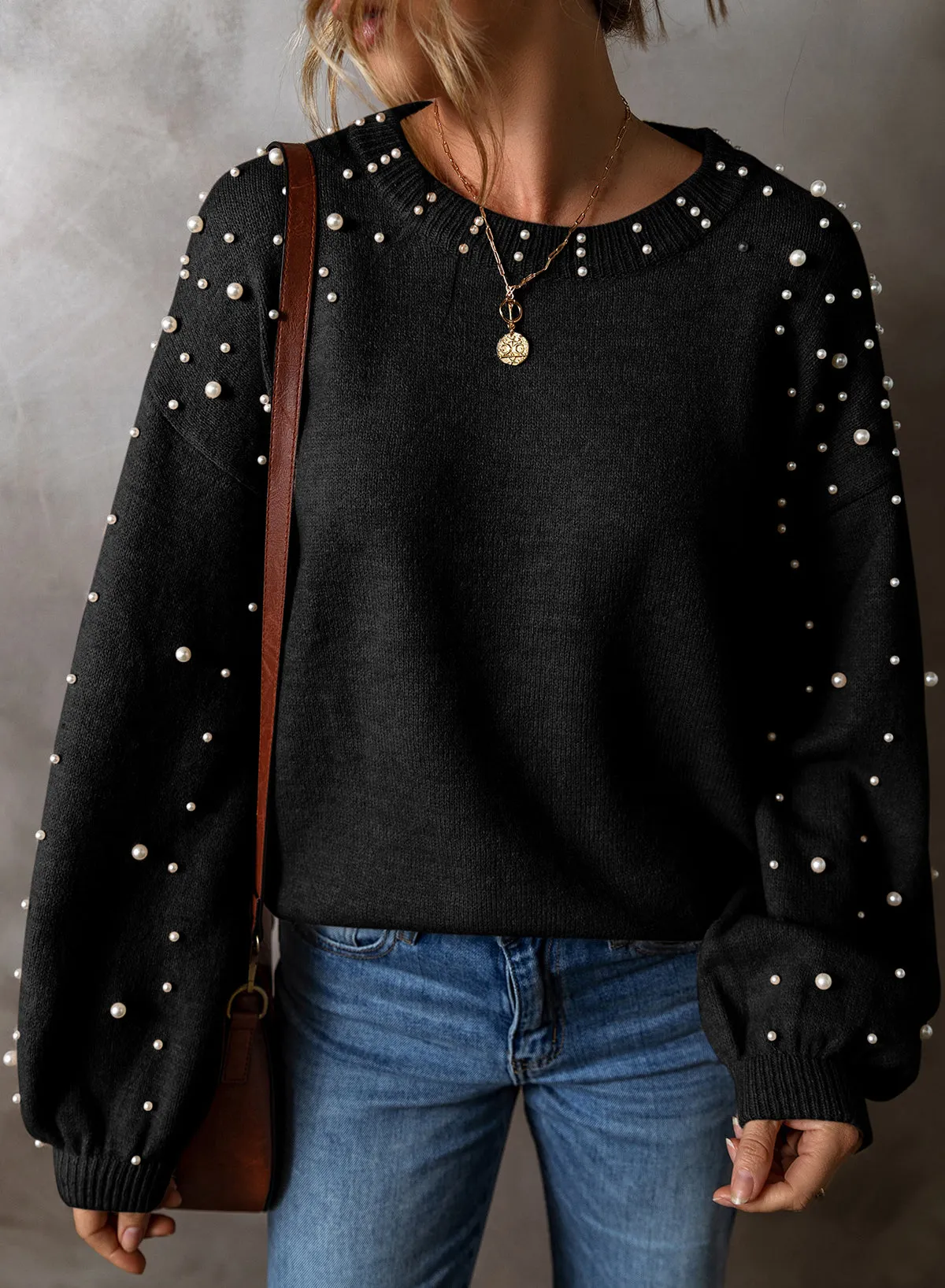 Black Pearled Sweater