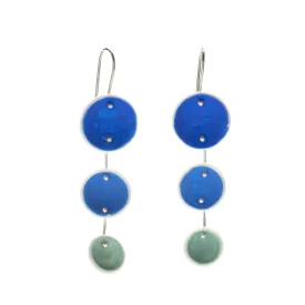 Blue and Aqua Porcelain Pod Earrings