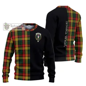 Buchanan Tartan Ugly Sweater with Family Crest and Half Of Me Style