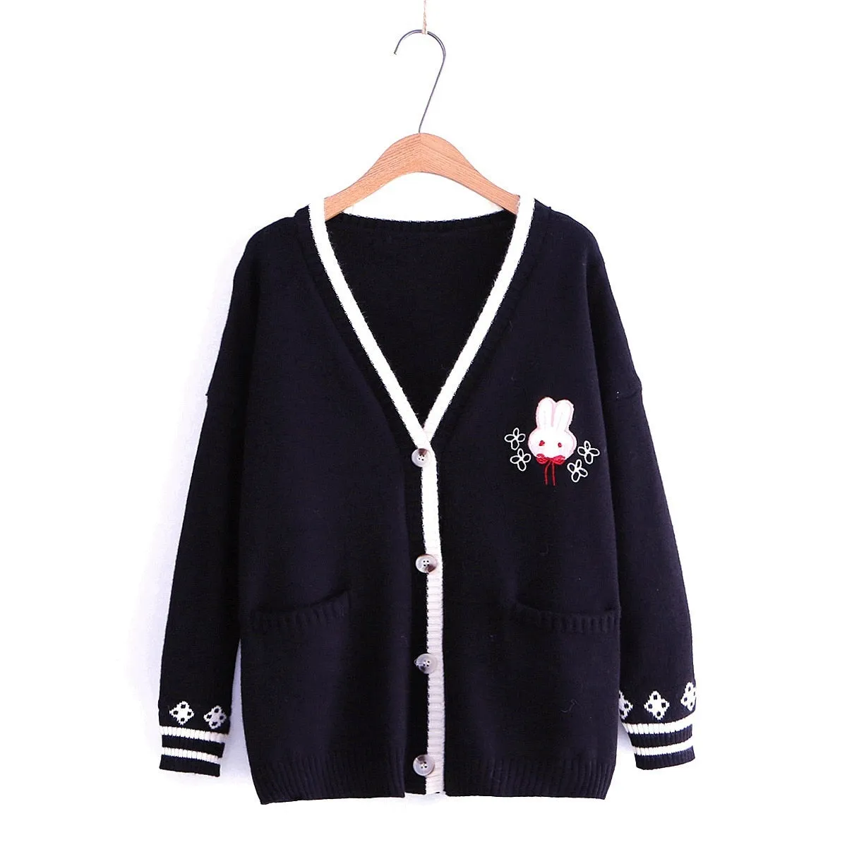 Bunny Embroidered Cardigan