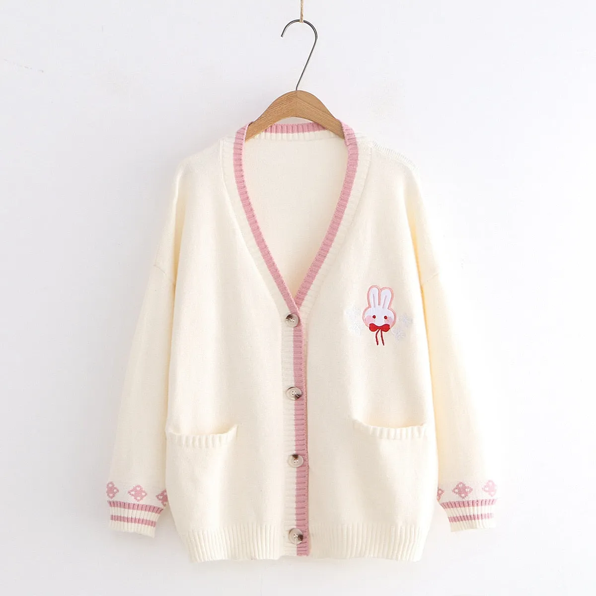 Bunny Embroidered Cardigan