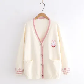 Bunny Embroidered Cardigan