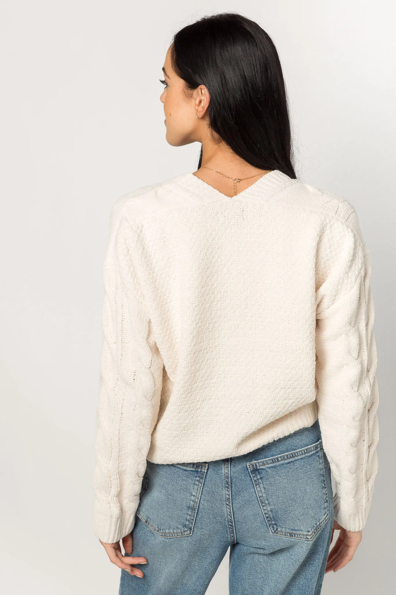 Cable-Knit Chenille Cardigan