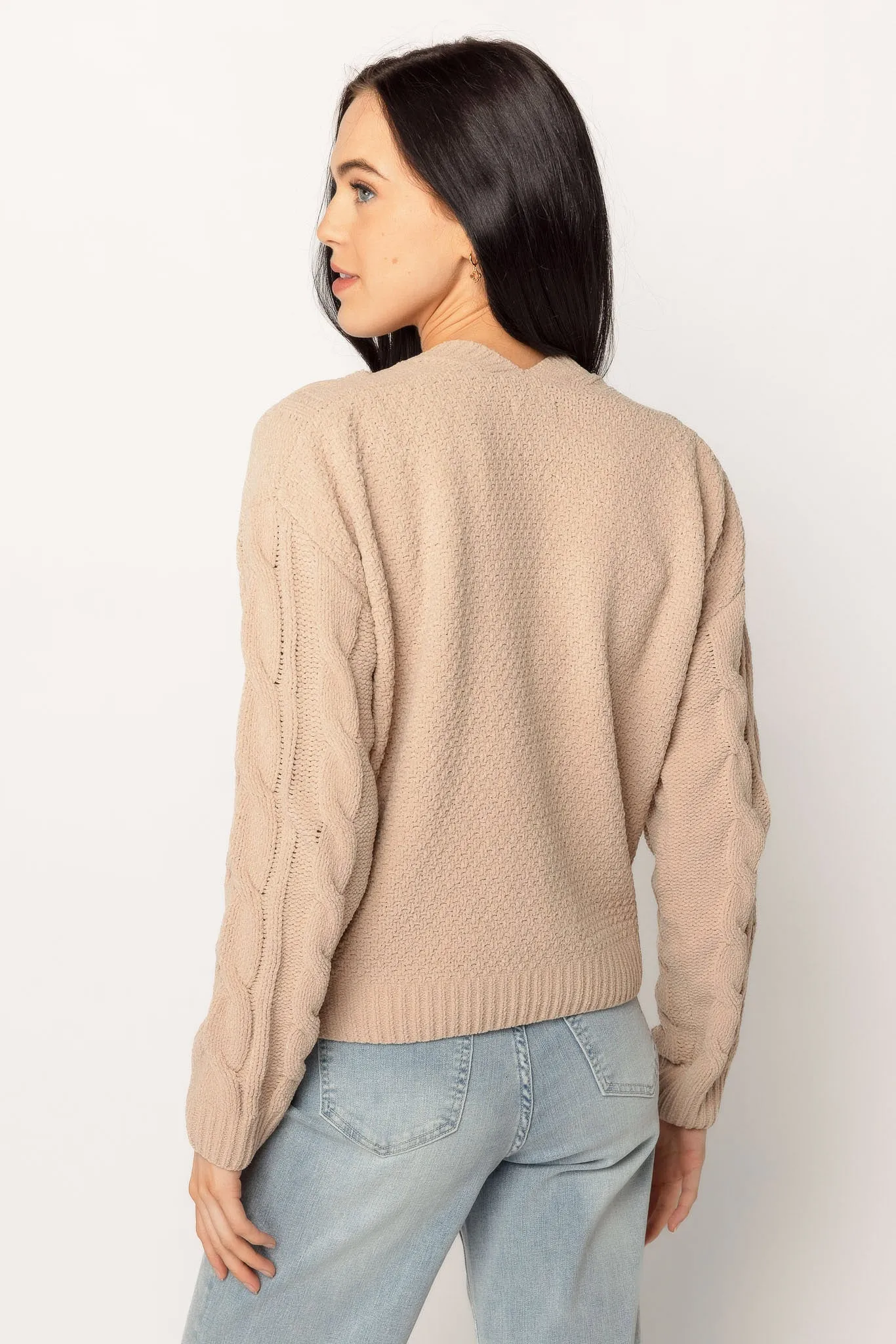 Cable-Knit Chenille Cardigan