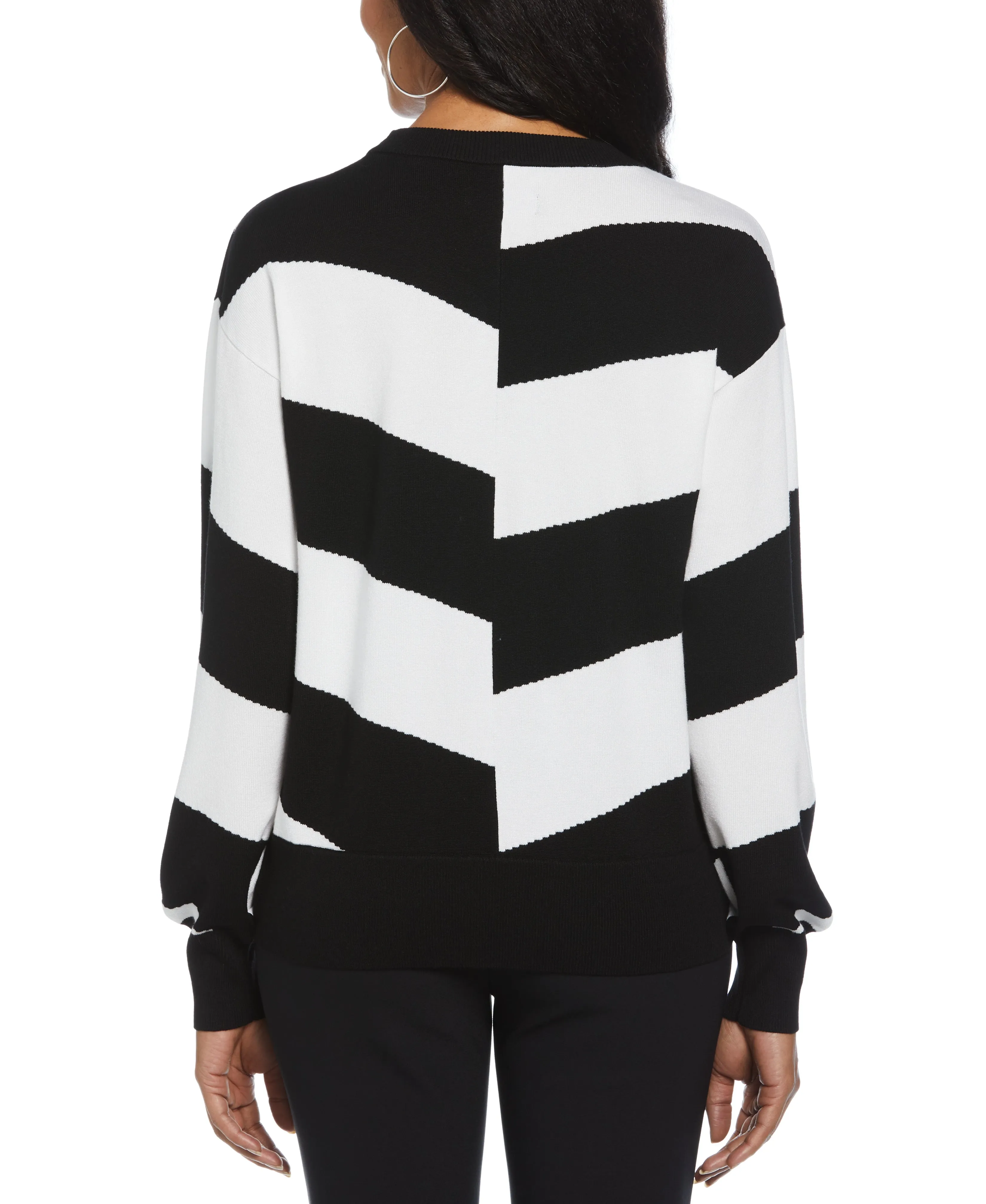 Chevron Crew Neck Easy Sweater