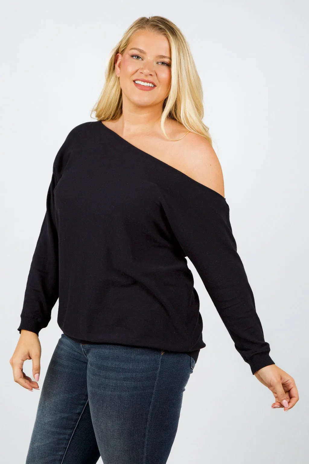 COTTON CASHMERE OFF-THE-SHOULDER