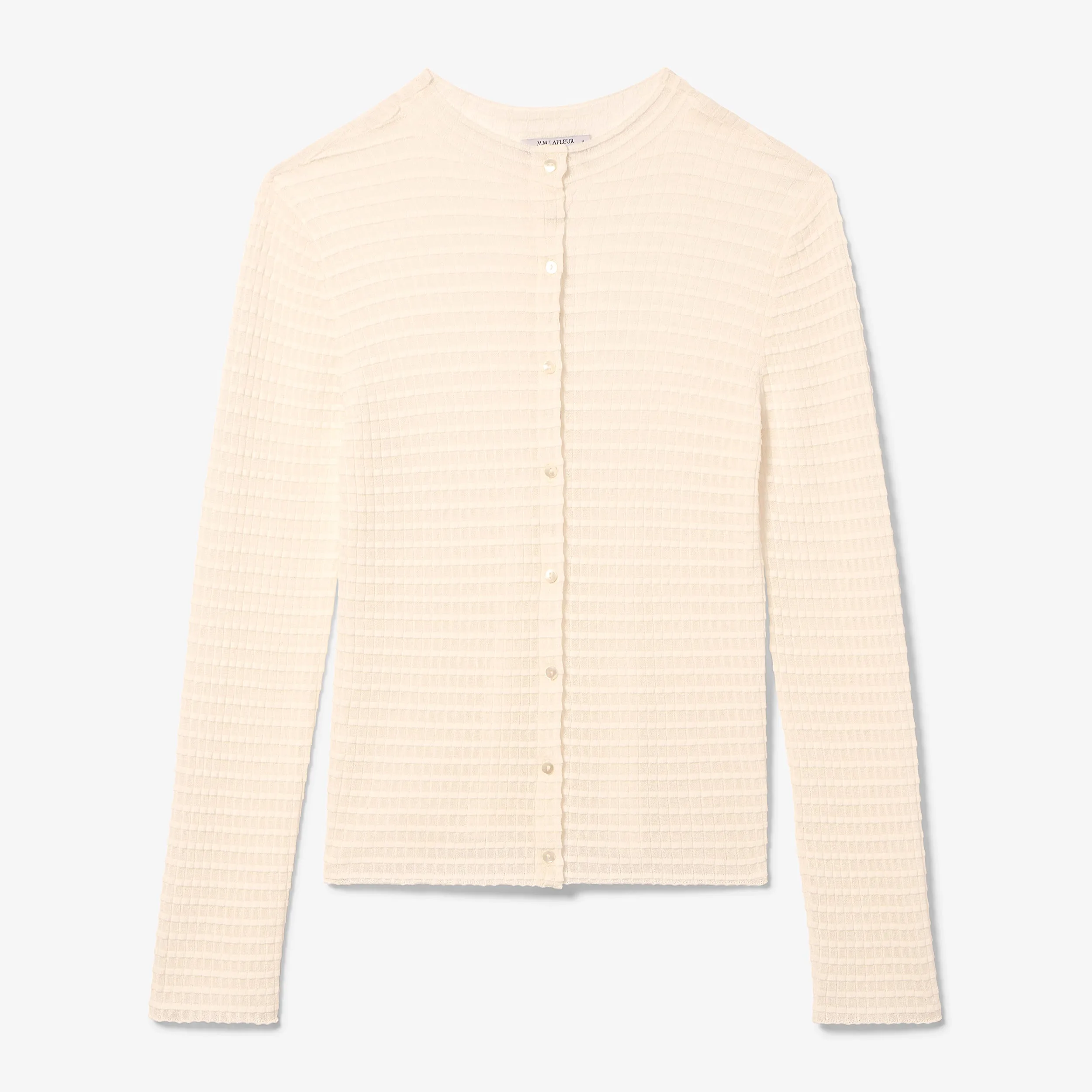 Emerson Cardigan - Airy Stripe Knit :: Meringue