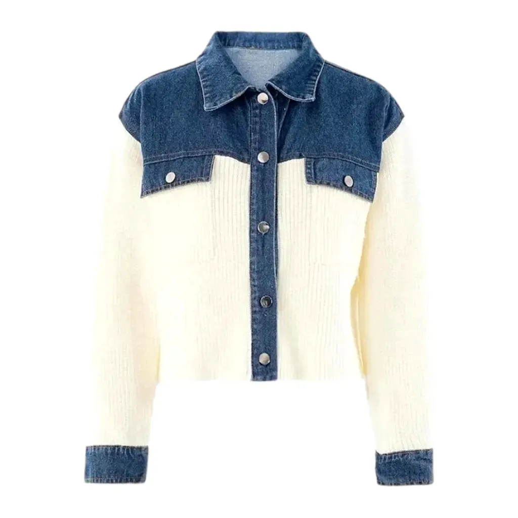 Extra-large fit cozy women's jeans cardigan