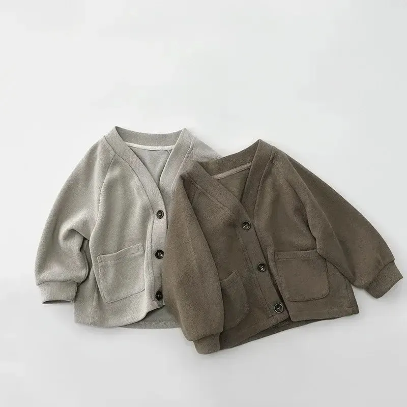 Front Pocket Solid Cardigan