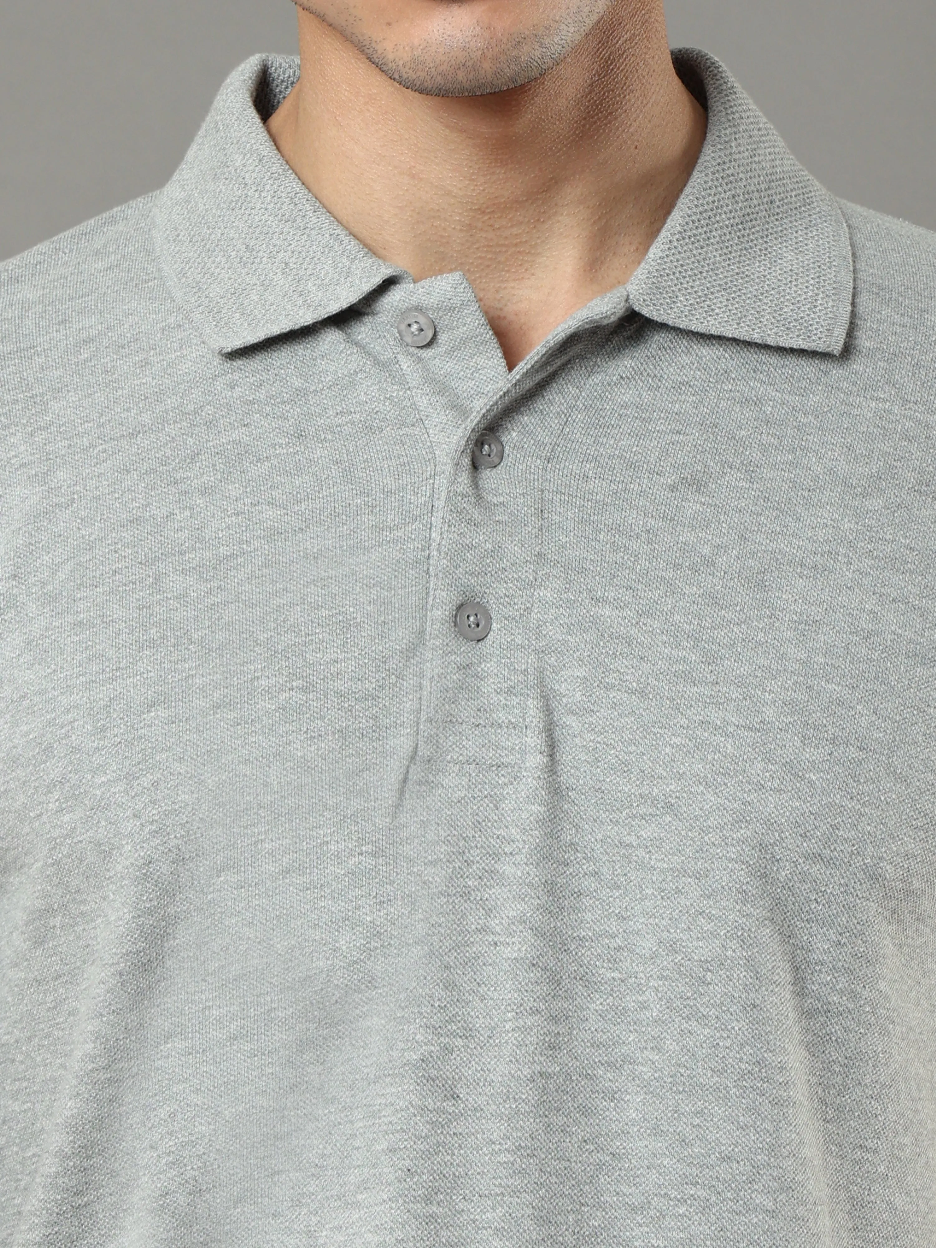 Grey Milange Polo Shirt