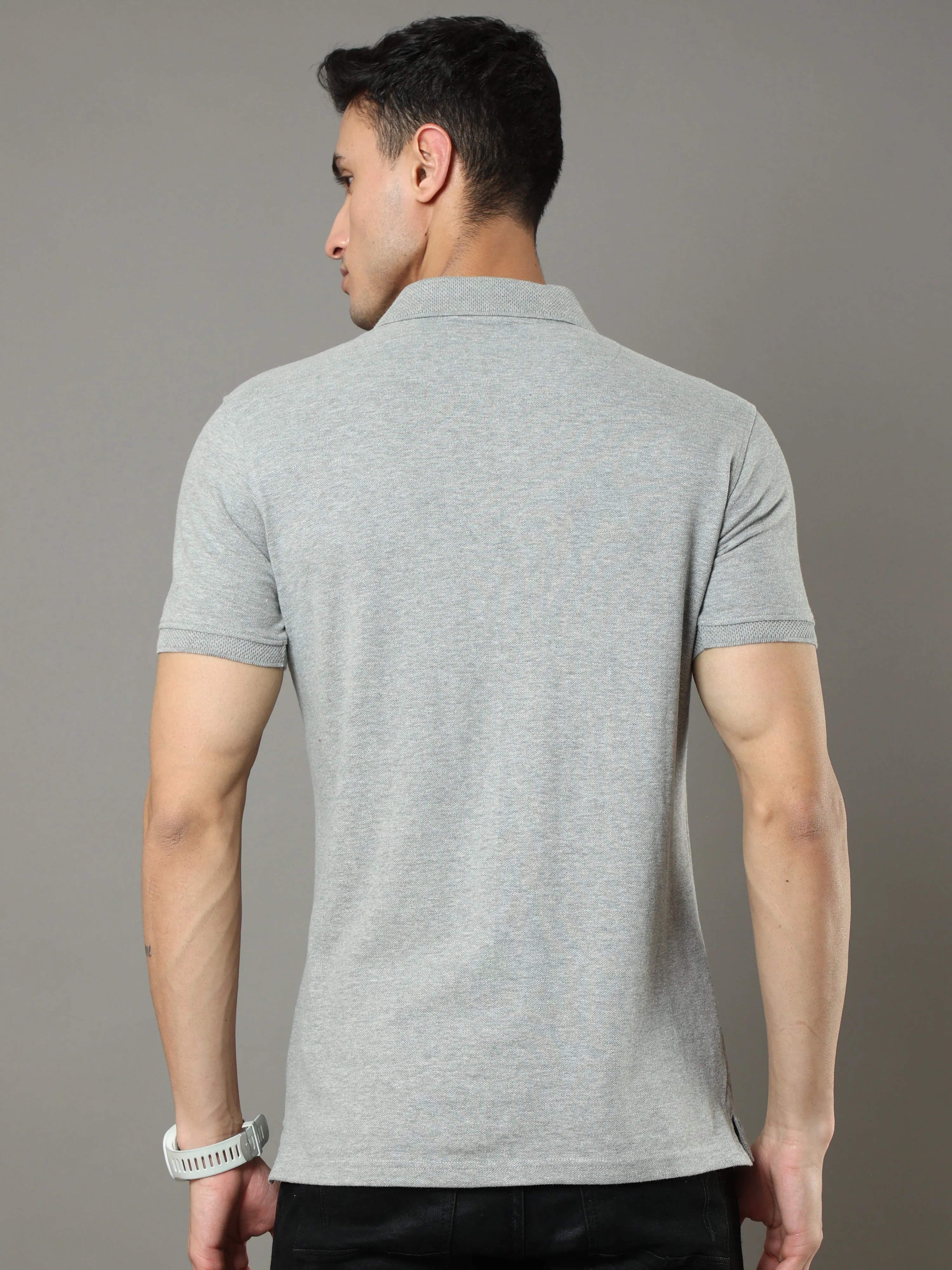 Grey Milange Polo Shirt