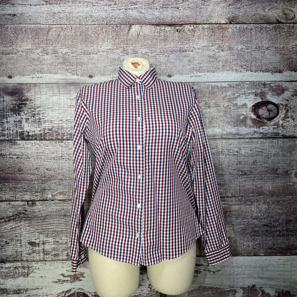 HILDITCH & KEY RED BLUE CHECKERED BUTTON UP SIZE 14 TCC