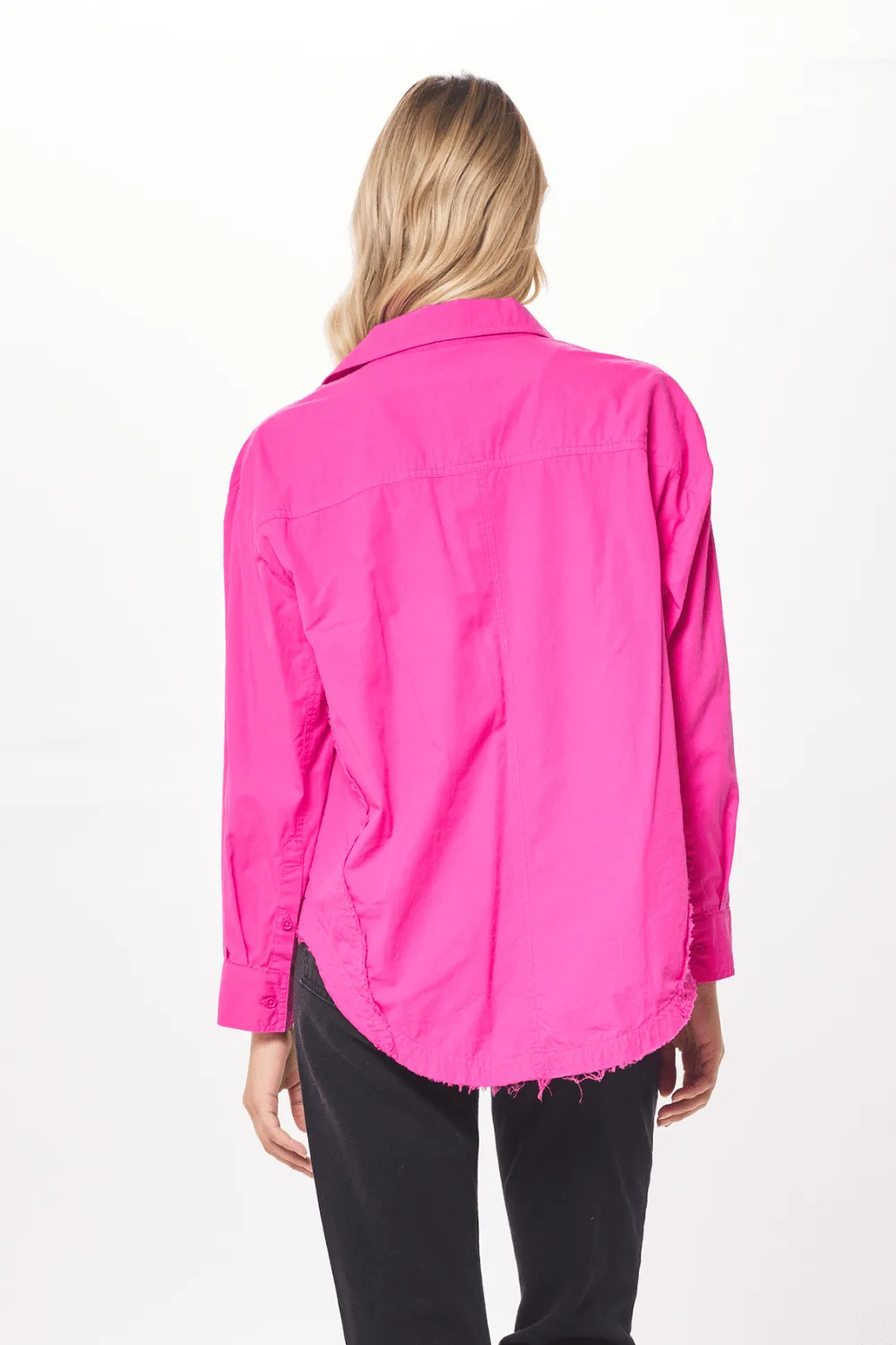 Hot Pink Poplin Button Up Shirting