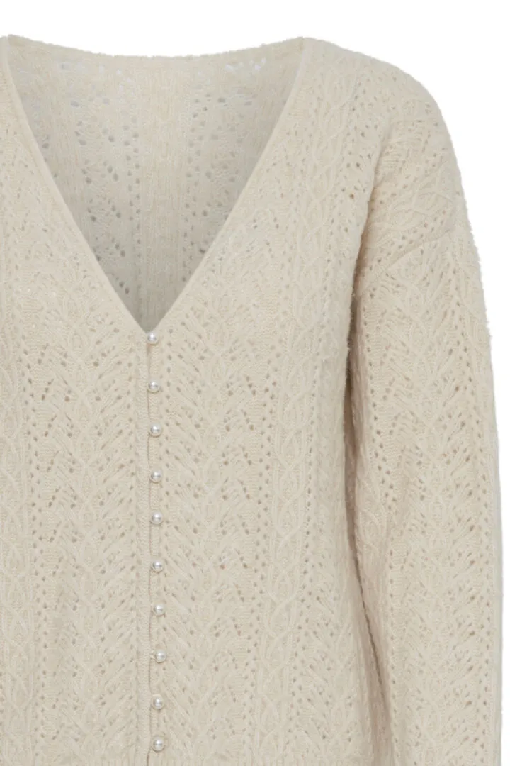 Ichi Liyanna Cardigan-Almond Milk-20121568