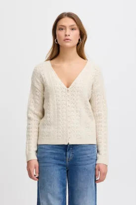 Ichi Liyanna Cardigan-Almond Milk-20121568