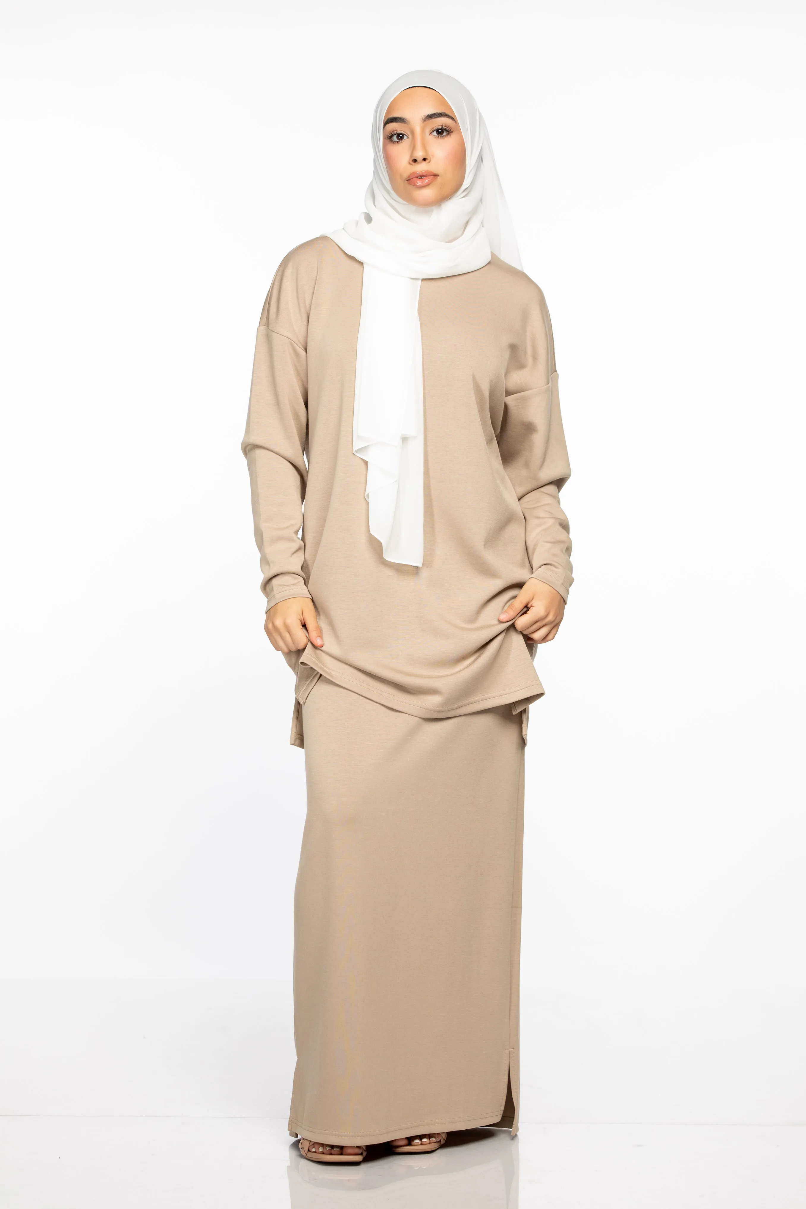 Inaya Sweater/Skirt Set - Sand