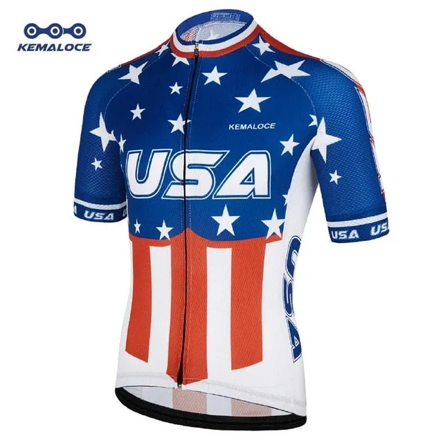 Kemaloce Yellow Bright Skeleton Cycling Jersey China Short Sleeve Men Cycling Shirts Retro Crane Cheap Bicycle Shirt Bike Jersey