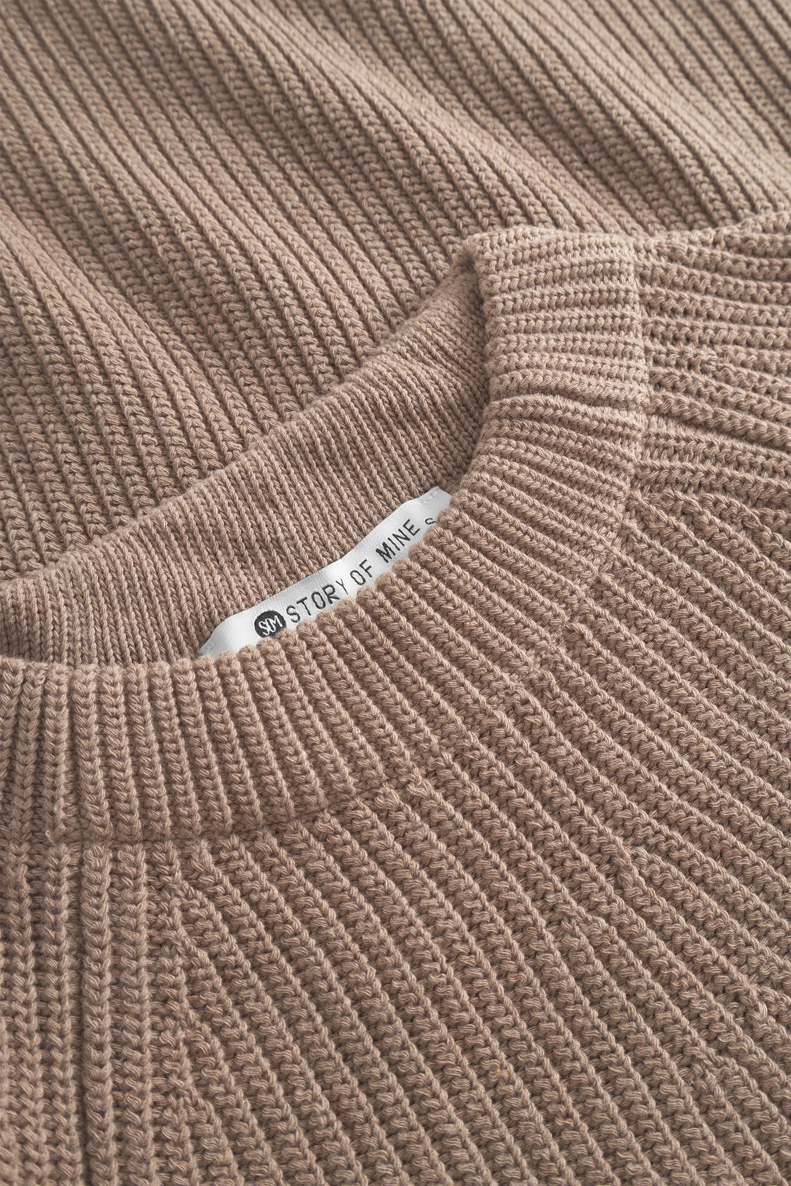 Knitted Sweater With Zipper Sand