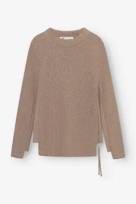 Knitted Sweater With Zipper Sand