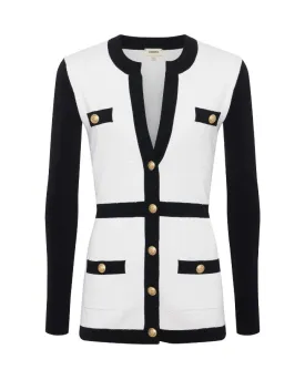 L’Agence Clover Contrast Trim Cardigan