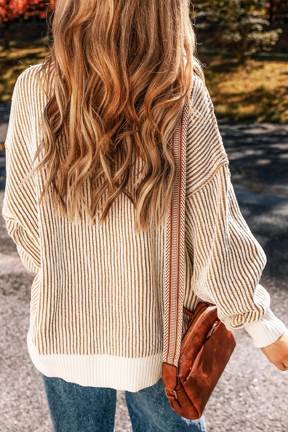 Lanny Textured Chestnut Knit Sweater