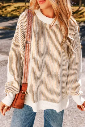 Lanny Textured Chestnut Knit Sweater