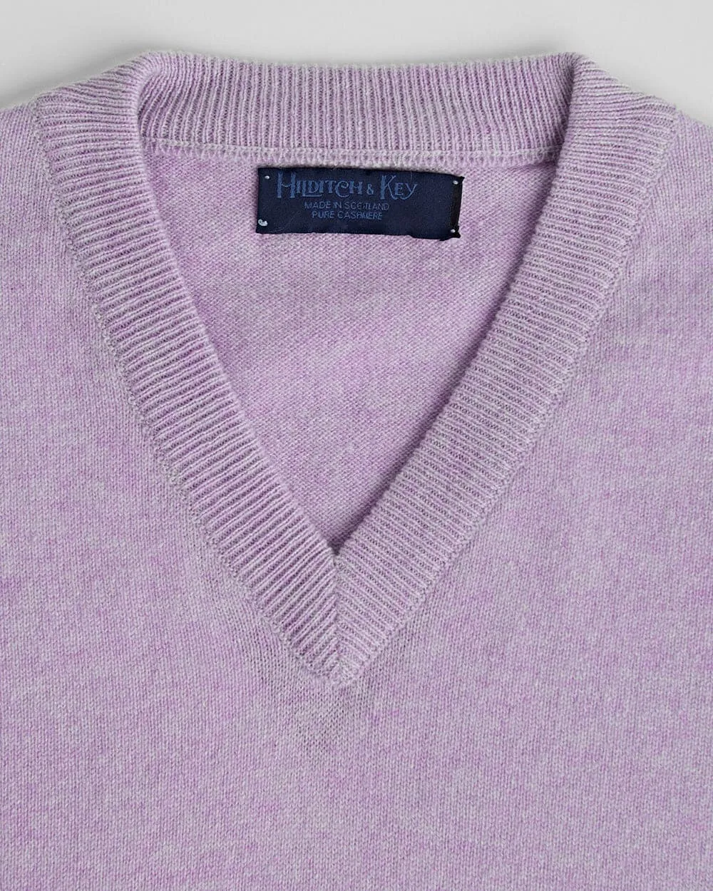 Lavender V-Neck Cashmere Sweater