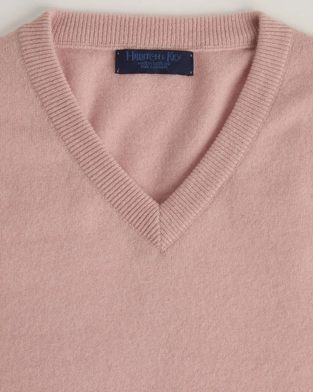 Light Pink V-Neck Cashmere Sweater