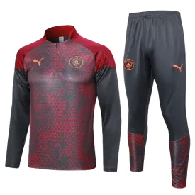 Manchester City Soccer Tracksuit Grey/Red 2023/24