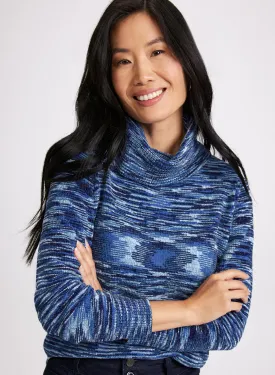 Marled Knit Cowl Neck Sweater