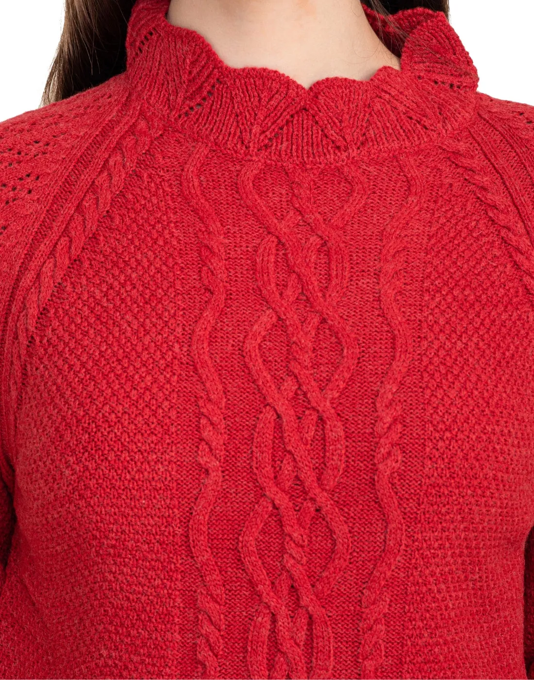 Moda Elementi Knitted sweaters pullover styles Red