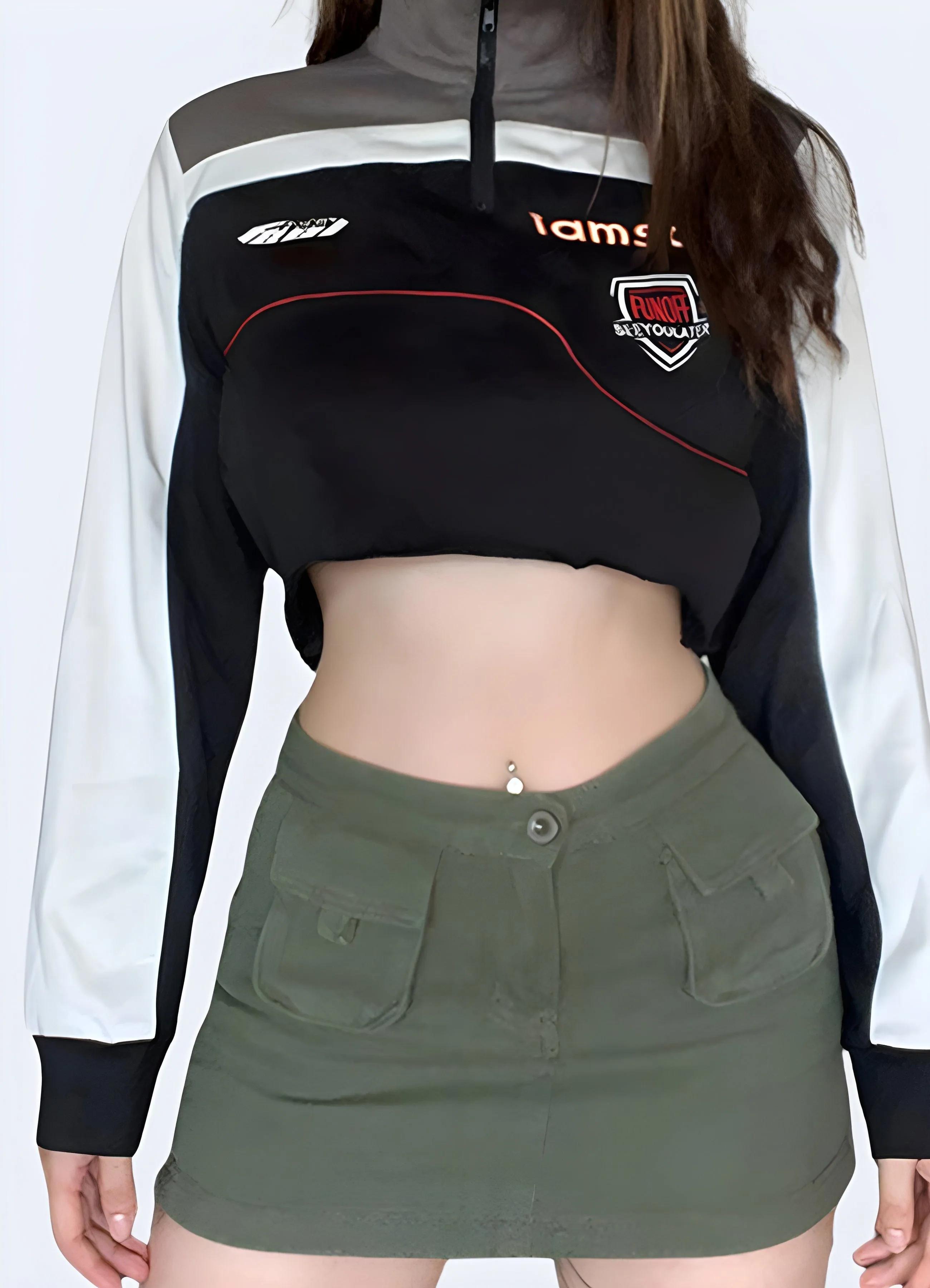 Motorcycle Pullover Crop Top