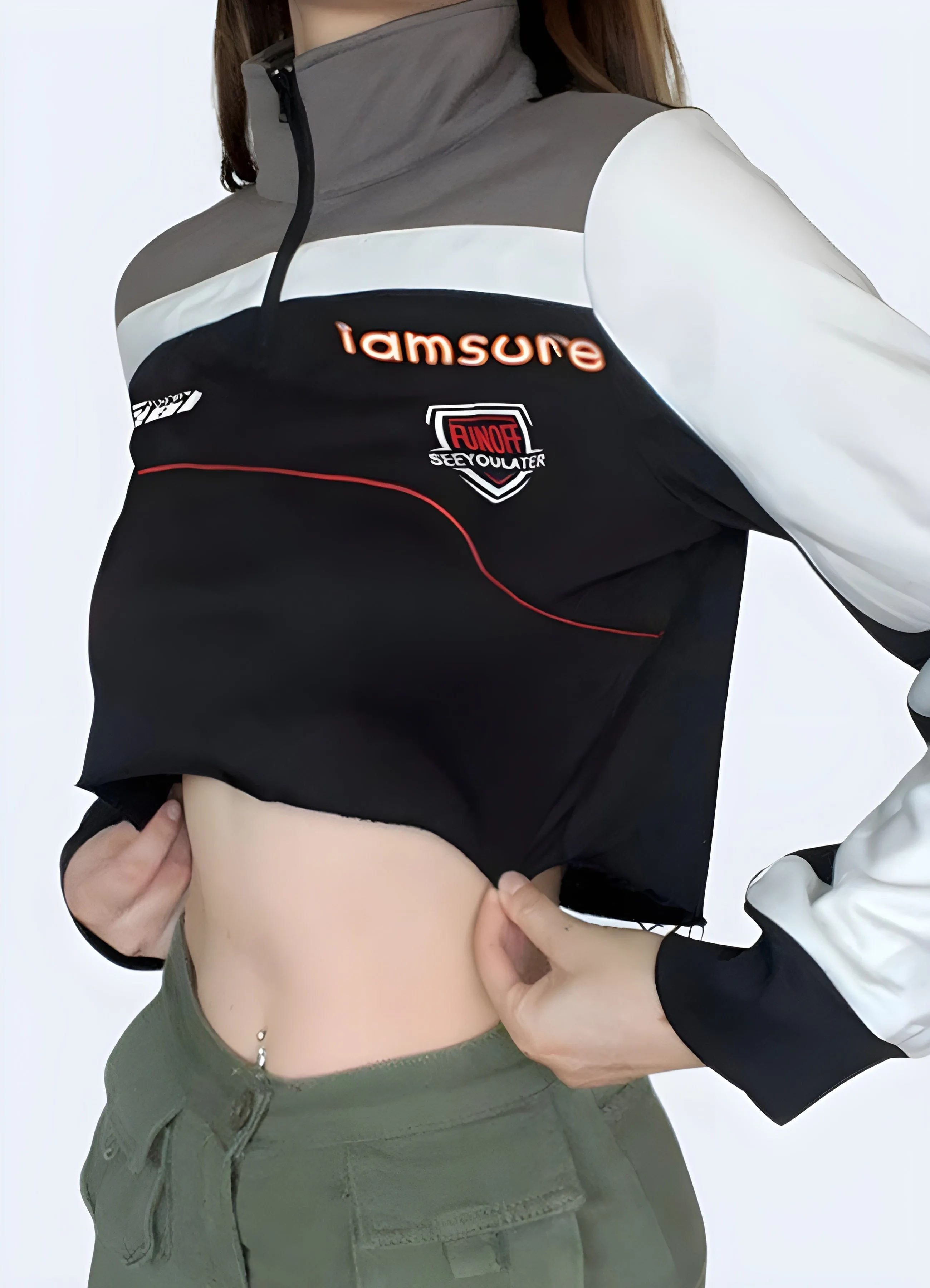 Motorcycle Pullover Crop Top