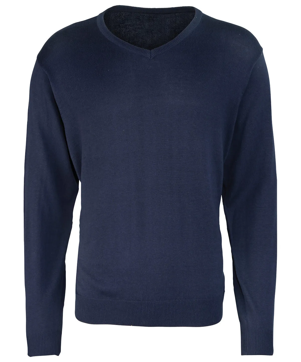 Navy - V-neck knitted sweater