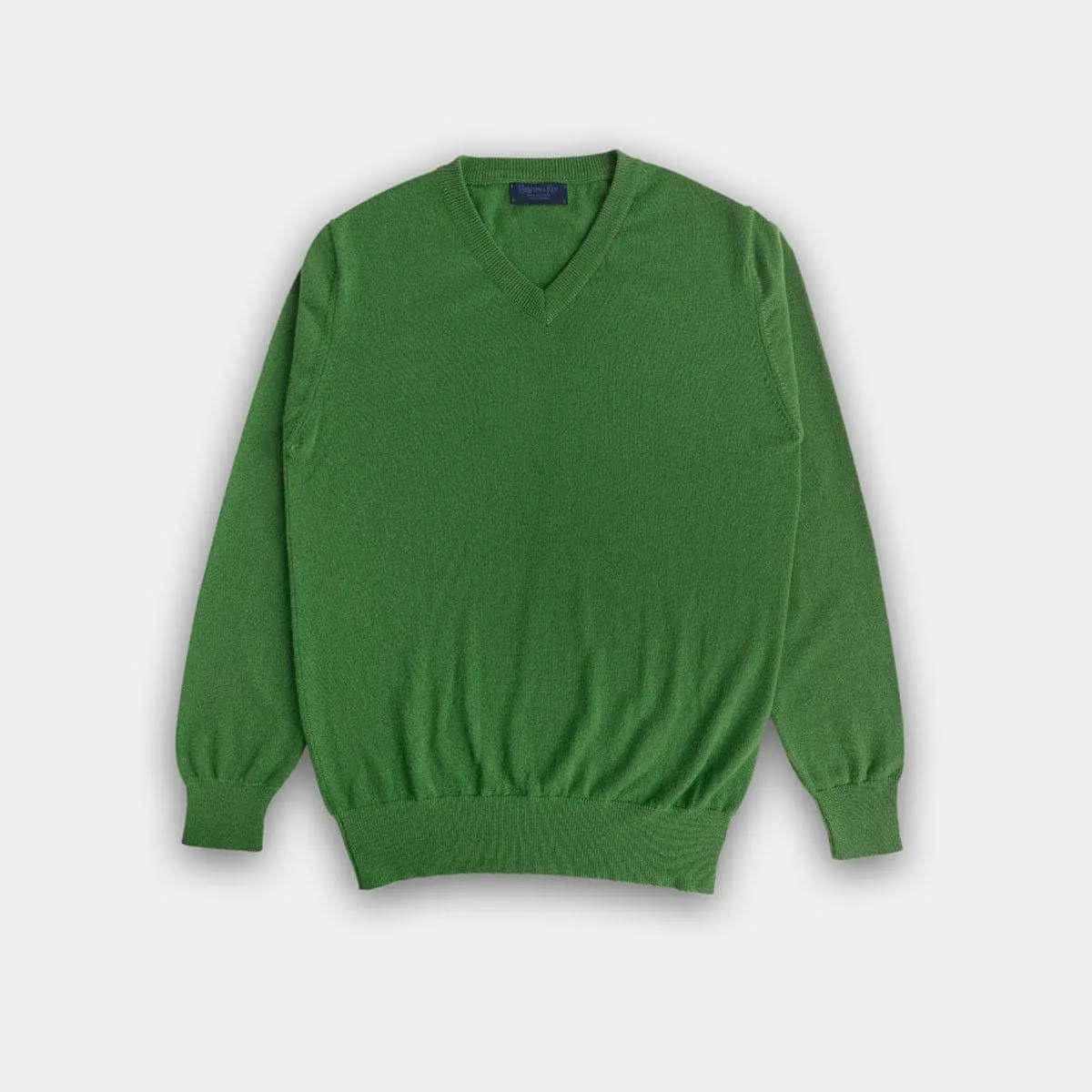 Pagoda Green V-Neck Cashmere Sweater