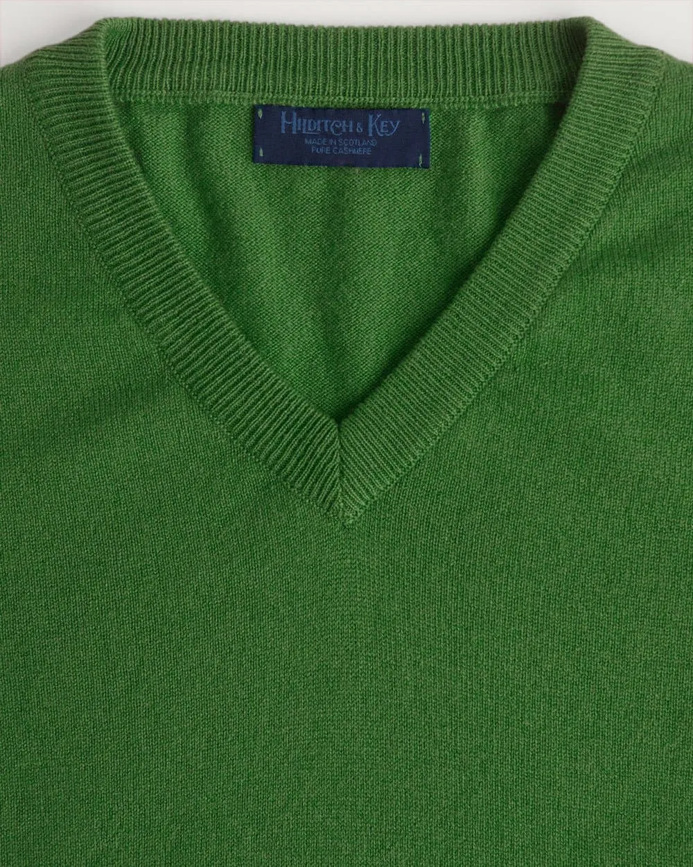 Pagoda Green V-Neck Cashmere Sweater