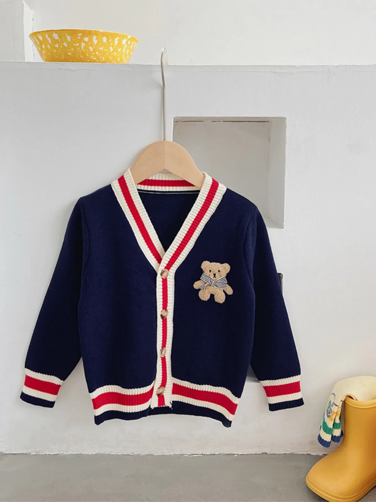 Playfully Preppy Stripe Trim Cardigan