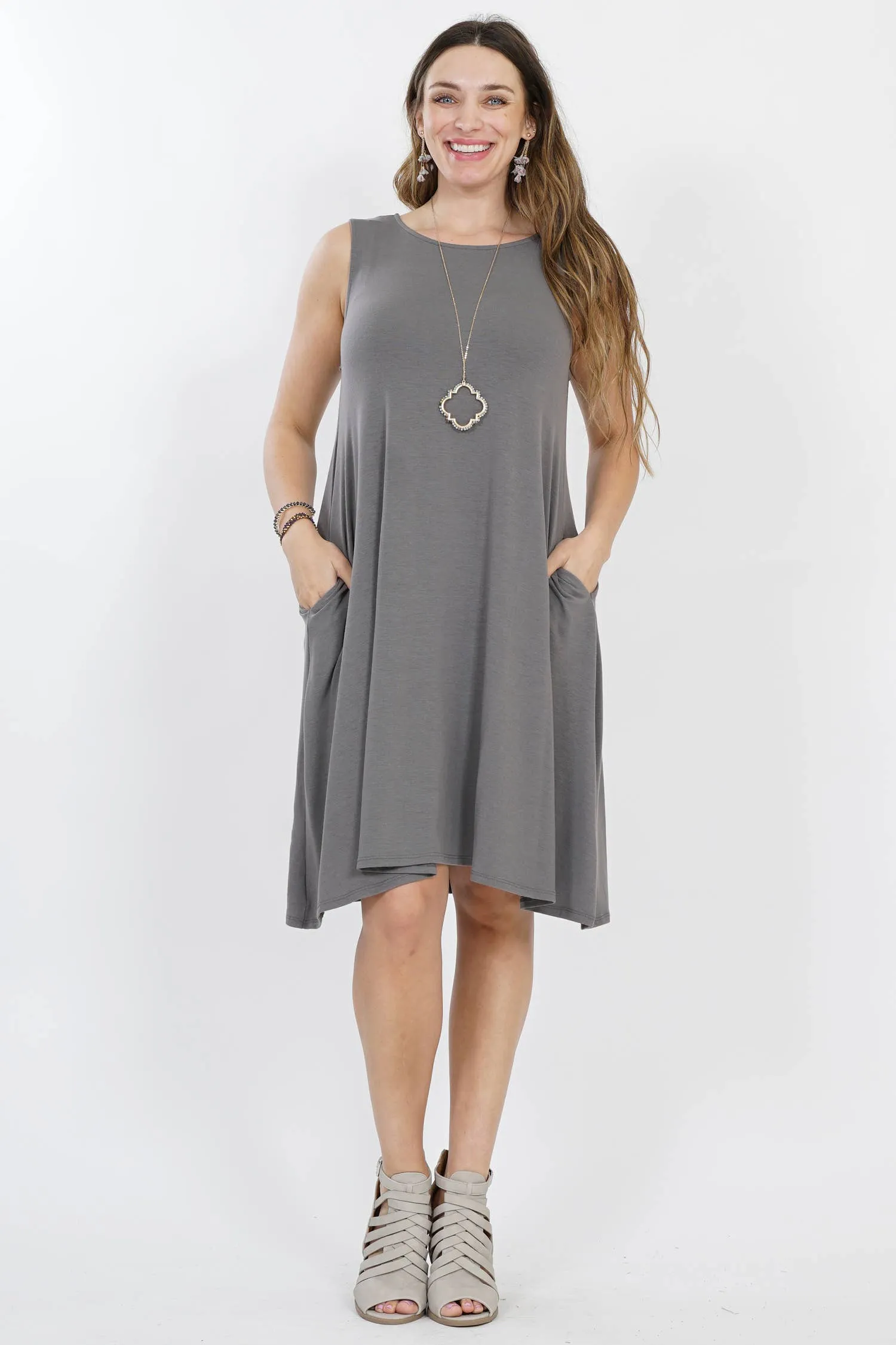 PLUS signature sleeveless side-pocket dress