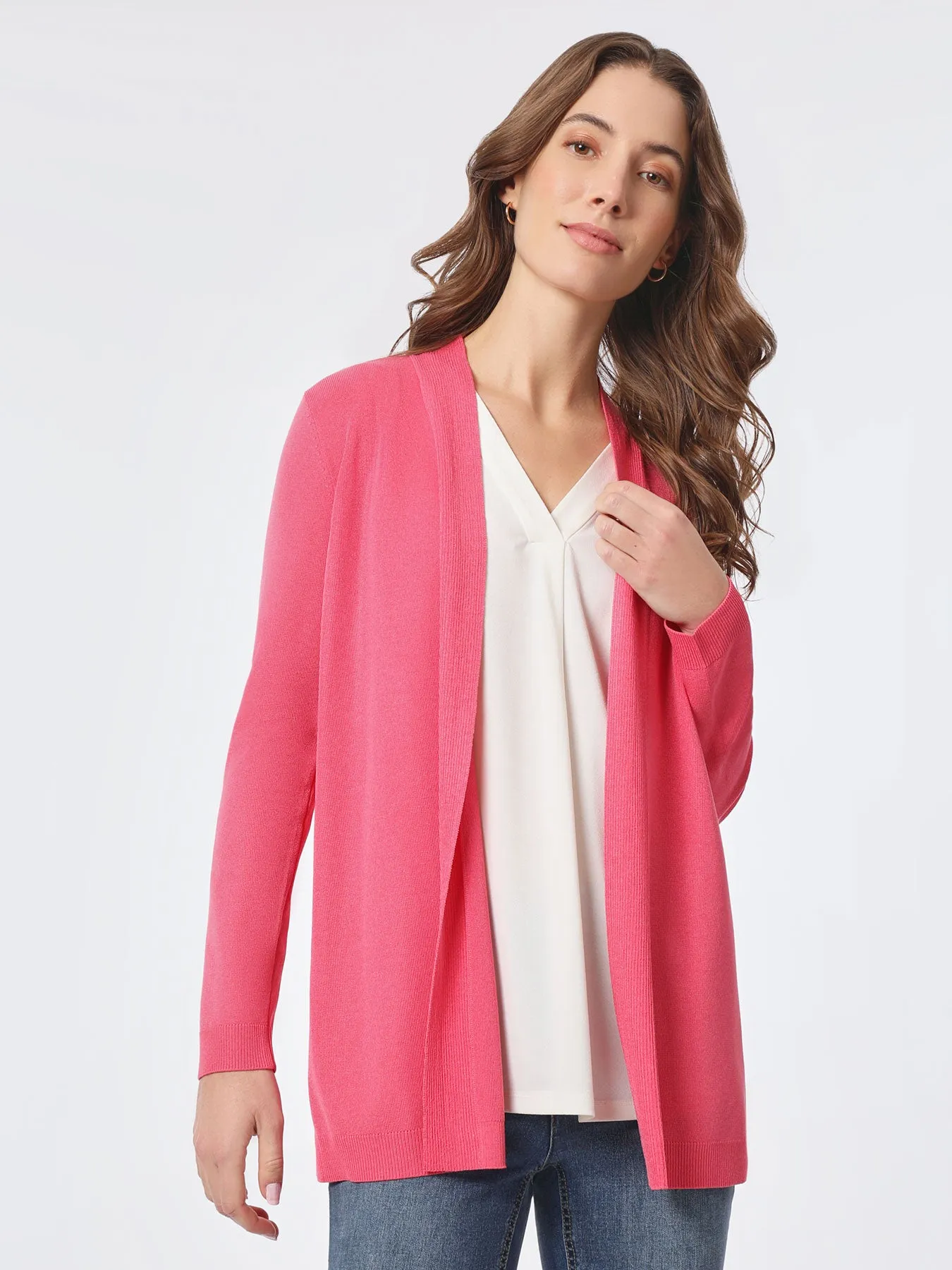 Plus Size Open Front Icon Cardigan