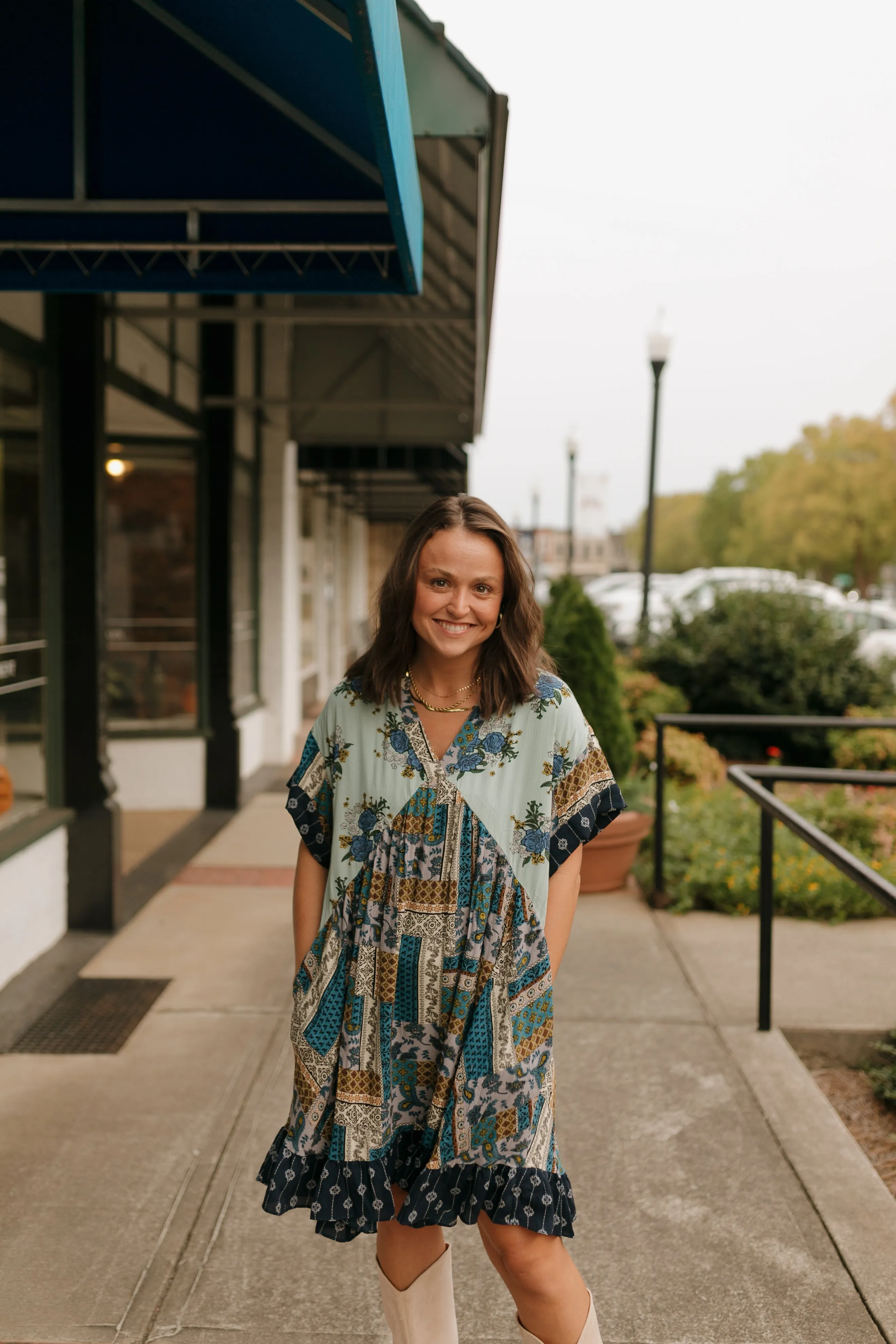 Printed Fusion Mini Dress