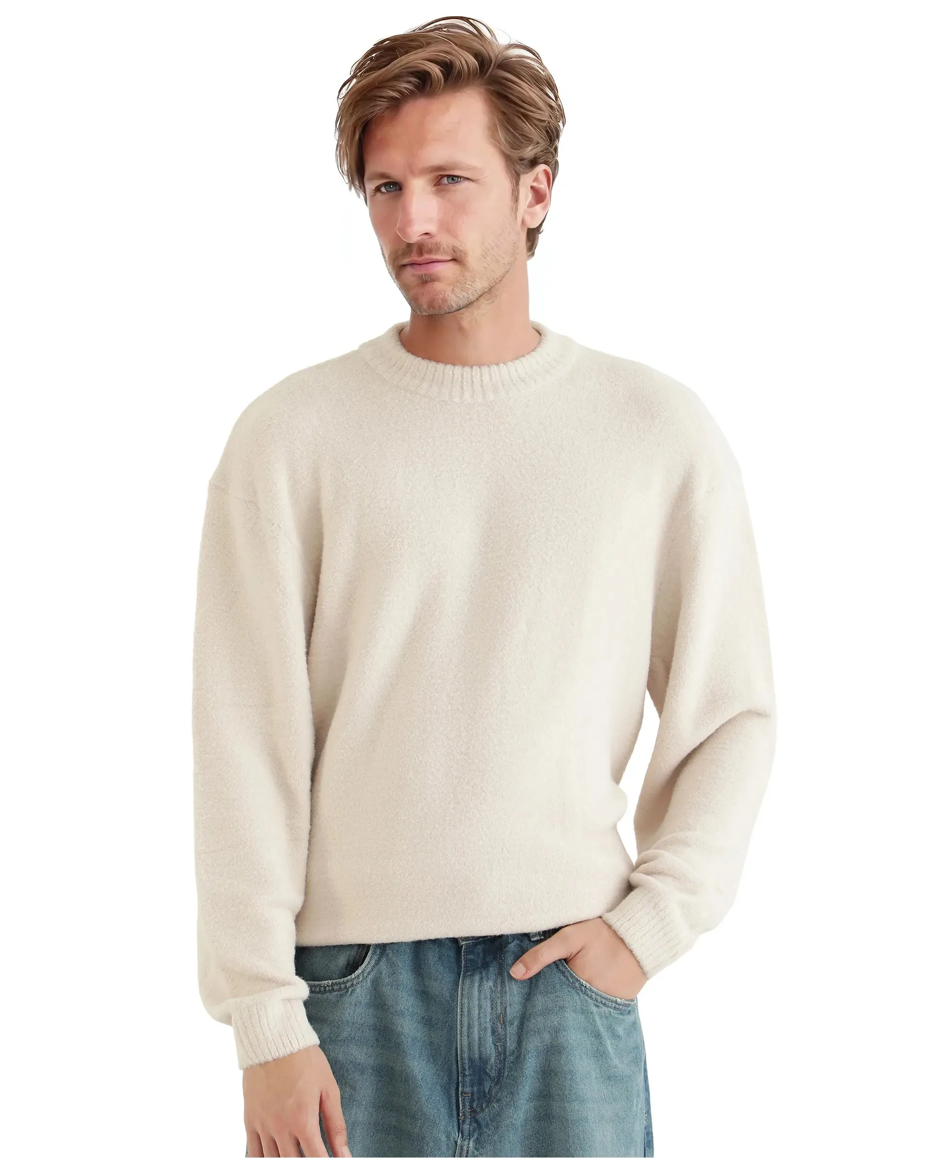 Rare Rabbit Men Zeo-1 Light Grey Plain Sweater