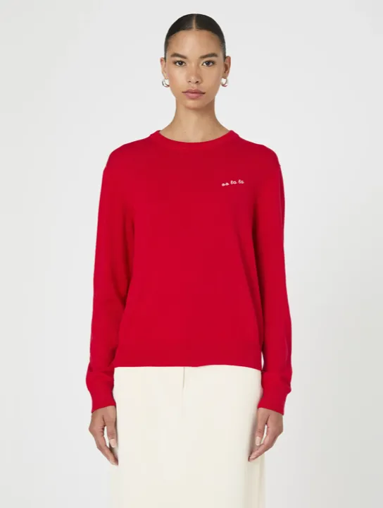 Red Cashmere Blend Pullover