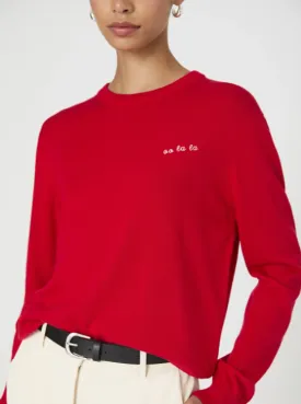 Red Cashmere Blend Pullover