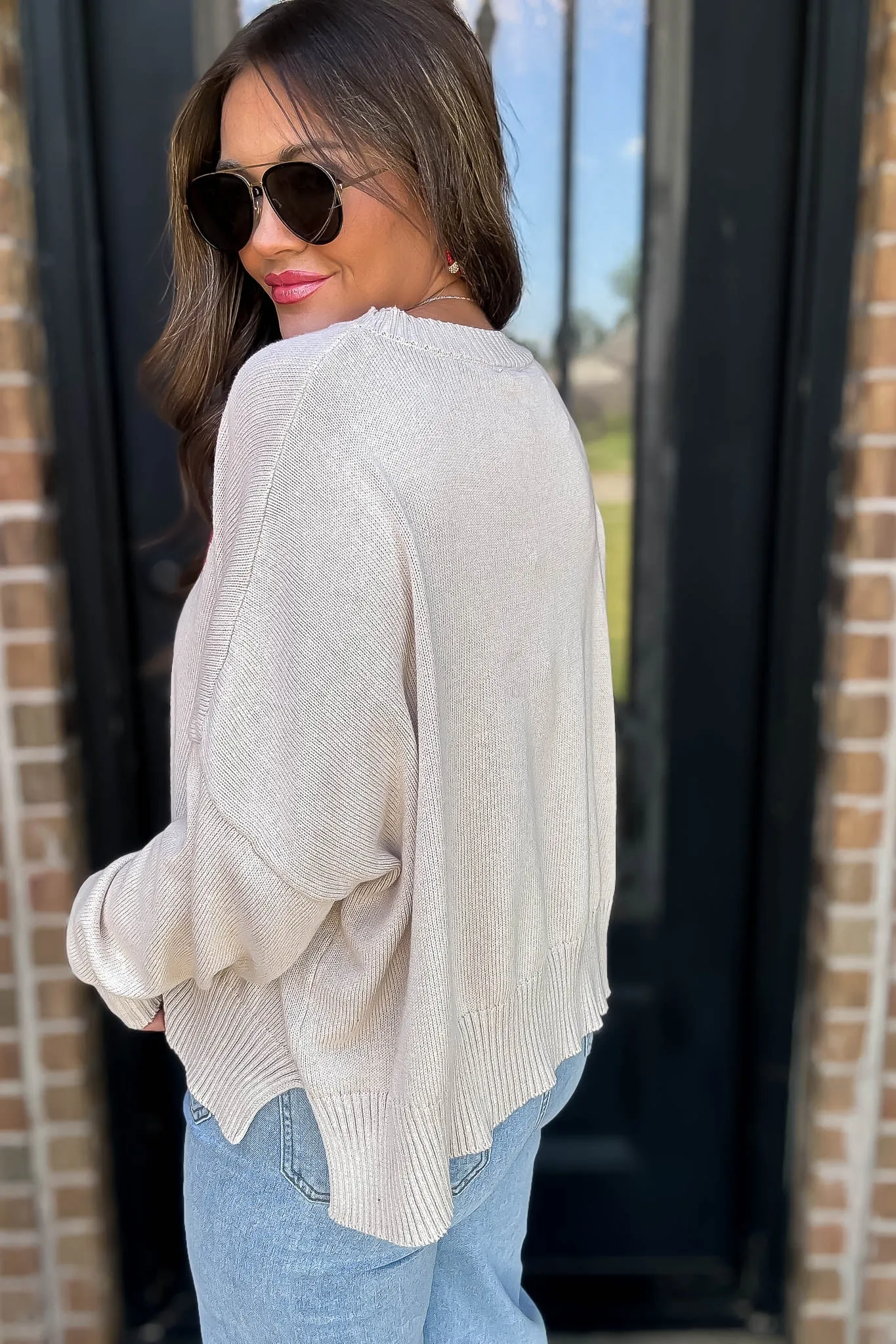 Red Painted Bow Sweater